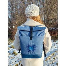 Batoh XL melír modrý motýl