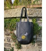 Kabelka BAG černá s výšivkou slunce a měsíc