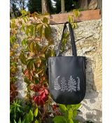 Kabelka BAG černá s výšivkou kapradí